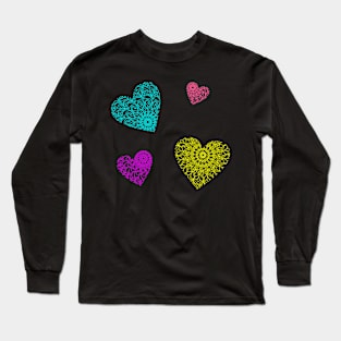 Cute Heart Doodles Long Sleeve T-Shirt